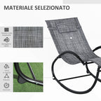 Outsunny Waterproof Outdoor Zero-Gravity Rocking Deck Chair with Headrest, 155x61x88 cm, Gray - Borgè