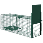 Small Animal Cage Trap with One Door and Handle, 80x25x30 cm, Dark Green