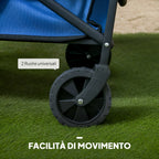 Outsunny 62L Folding Garden Cart with Adjustable Handle, Metal and Oxford Fabric, 76x48x86 cm, Blue