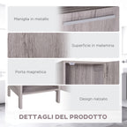 Kleankin Bathroom column in MDF with 2 lockers and 2 open shelves, 30x32x172.5 cm, wooden color - Borgè