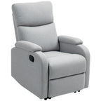 Manually Reclining Armchair at 60° Extra Padded in Fabric with Footrest, Gray
