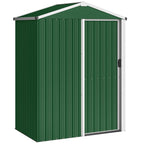 Outsunny 1.1m² Steel Garden Shed with Lockable Sliding Door, 136x87x179cm, Green