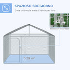 Outdoor Dog and Pet Playpen with Waterproof Cover, 230x230x175 cm