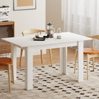 Extendable Dining Table for 6-8 People, 140-180 x 80 cm, White