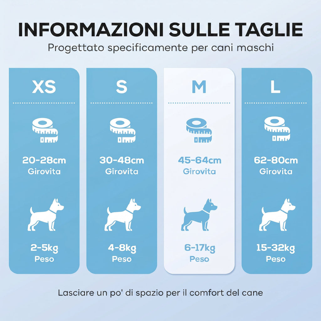 PawHut Dog Diapers for Male Dogs, 48 Pieces with Adjustable Elastic Band, 62x20 cm, White