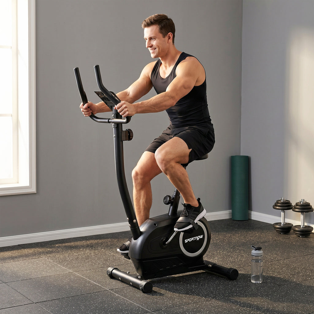 SPORTNOW Bluetooth Exercise Bike, App, Silent, 8 Levels of Magnetic Resistance for Home.