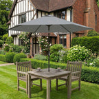 Outsunny 3x3 m Tilting Garden Umbrella with Crank Opening, Metal and Polyester, Grey