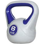 Kettlebell 6kg with Soft Coating and Flat Base in PU and Sand, 20x13x22cm, Purple - Borge' Group Limited