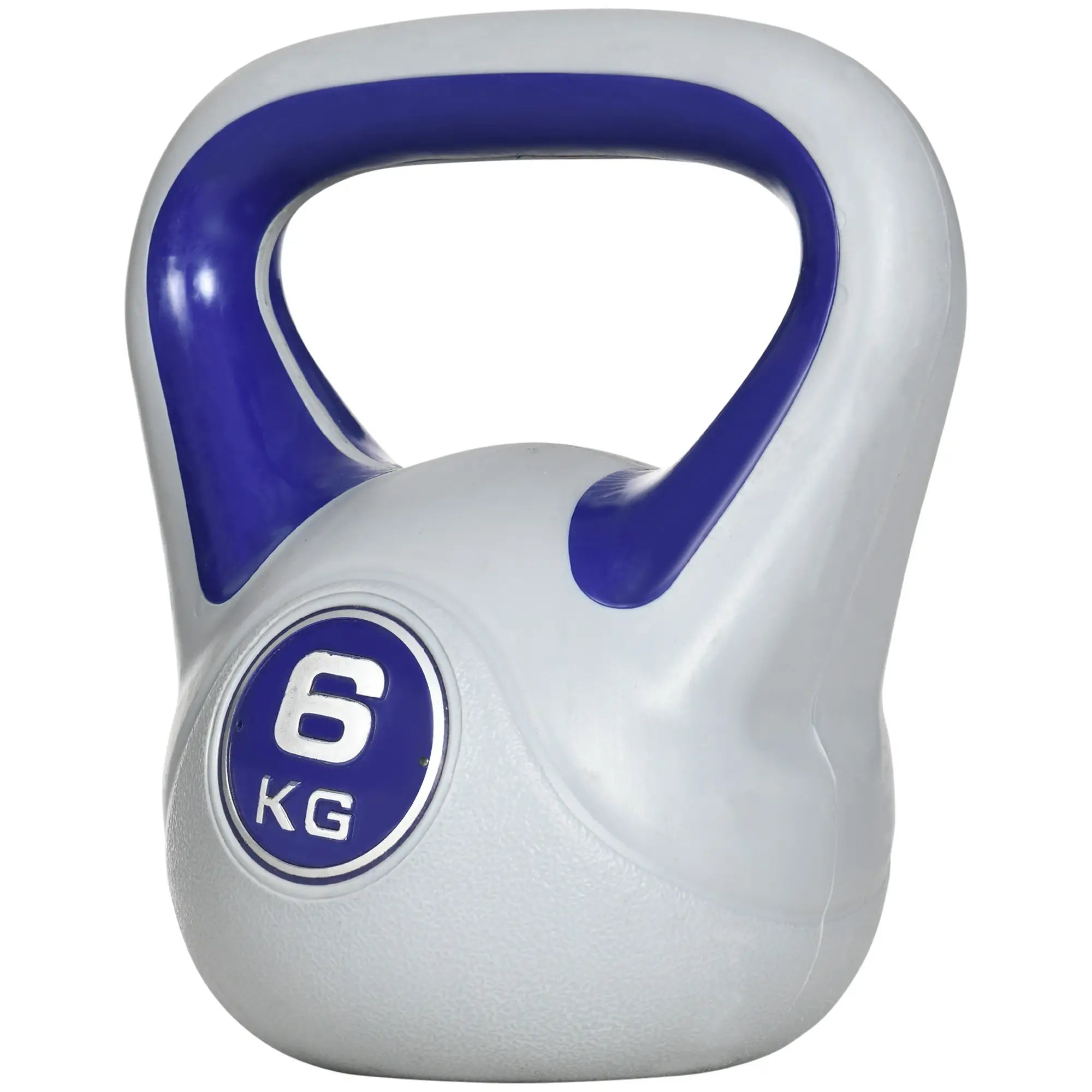 Kettlebell 6kg with Soft Coating and Flat Base in PU and Sand, 20x13x22cm, Purple - Borge' Group Limited