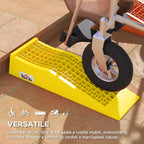 2-Pack 3-Ton Plastic Car Loading Ramps with Non-Slip Surface, Yellow