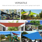 4x6m Rectangular Shade Sail, Breathable Anti-UV Polyester Outdoor Awning, Cream White - Borge' Group Limited
