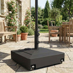 Outsunny Wheeled Umbrella Base with Brakes, Water 40kg/Sand 61kg, for Ø35/38/48mm Umbrella Poles, Black