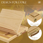 Folding Beech Painting Easel with Adjustable Angle and Drawer, 33.5x26x26 cm