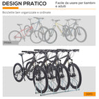 Steel Bike Rack, 4-Bike Parking Stand, 110x33x27 cm, Silver