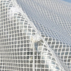 3x2x2m Steel Greenhouse with PE Cover, Zip Doors and Mesh Windows, White - Borge' Group Limited