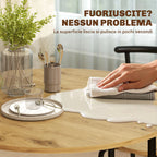 Round Dining Table Set with 4 Space-Saving Chairs in Wood and Metal, Industrial Style