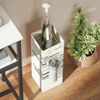 HOMCOM Freestanding Square Metal Umbrella Stand with 4 Hooks, Beige