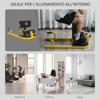 3 in 1 Adjustable Squat Machine with Non-Slip Feet, 50x97x44.5-56.5cm, Yellow