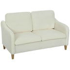 HOMCOM Modern 2-Seater Sofa with Thick Cushions and Sherpa Upholstery, 137x69x82 cm, Cream