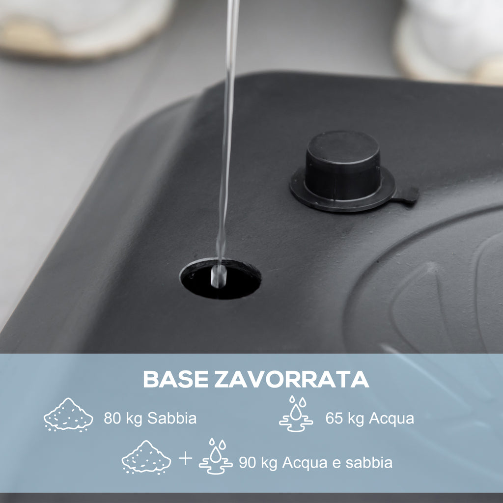 SPORTNOW Height-Adjustable Basketball Hoop for Garden and Pool with Fillable Base, 110x75x195-370 cm, Black