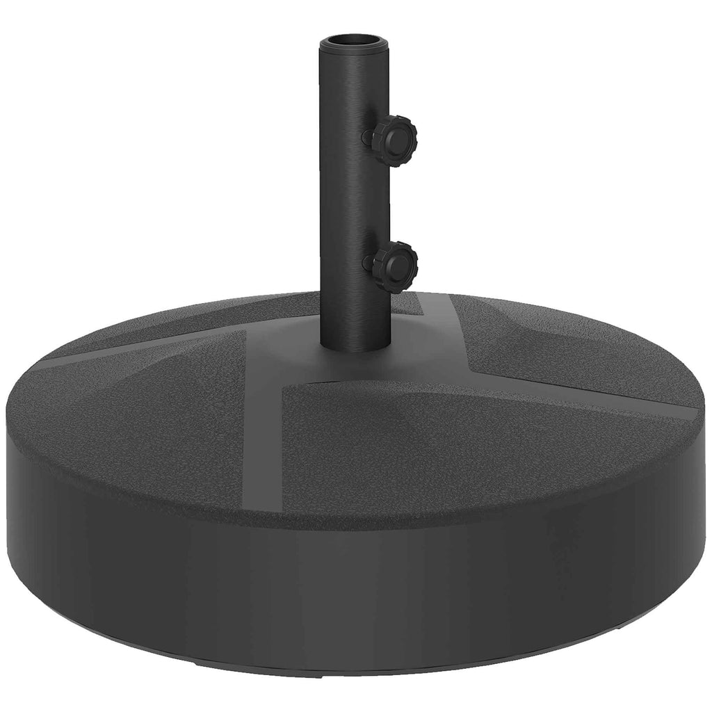 Outsunny Umbrella Base Fillable with Water 25kg/Sand 30kg, for Ø36/38/48mm Umbrella Poles, Black