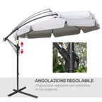Garden Umbrella with Crank Opening in Metal and Polyester, Ø2.7x2.7 m, Gray