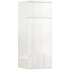 Wall-Mounted Bathroom Cabinet with Drawer, Glossy Door and Adjustable Glass Shelf, White