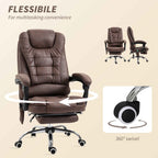 Vinsetto Office Chair with Remote Control and 6 Massage Points, Microfiber, 65x70x111-119 cm, Brown