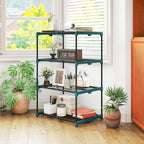 Outsunny 4-Tier Open Plant Stand in Steel and Plastic, 67x49x105 cm, Dark Green