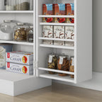 HOMCOM Kitchen Cabinet with 5 Central Shelves and 2 Side Shelves at 6 Levels, in MDF, 60x30x104 cm, White - Borgè