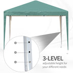 3 x 3M Garden Pop Up Gazebo Height Adjustable Marquee Party Tent Wedding Canopy with Carrying Bag, Green