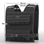 SPORTNOW Adjustable Weight Vest 20kg with 20 Weights, Vest with Reflective Strips, 50x40 cm, Black