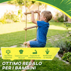 5-Rung Ladder for Children Ages 3-8 Years, with Buckles and Straps, Made of Wood and PE, Wood Color