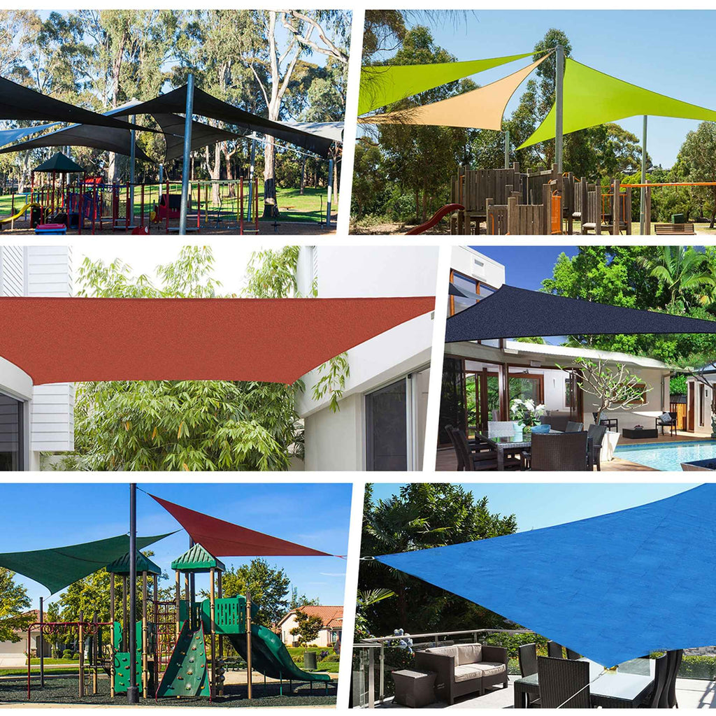 Outsunny 4 x 6m Rectangular Sun Shade Sail, 185g HDPE UV Protection Awning, Cream