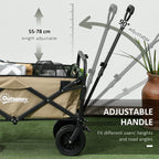 Outsunny garden trolley 110L with telescopic handle and opening bottom in steel and oxford fabric, persimmons - Borgè