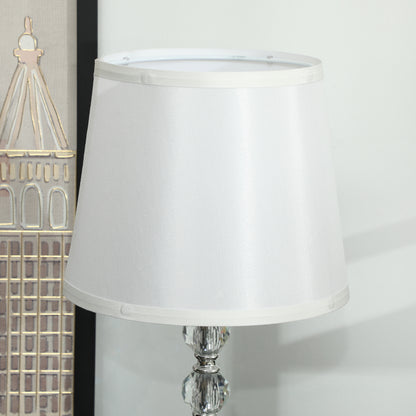 Crystal Table Lamp with USB Port, Metal, Glass and Polyester, Ø23x45 cm, White and Silver