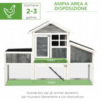 Wooden Chicken Coop with Open Area, House and Nest, 161.5x62. 5x115cm, Grey - Borge' Group Limited