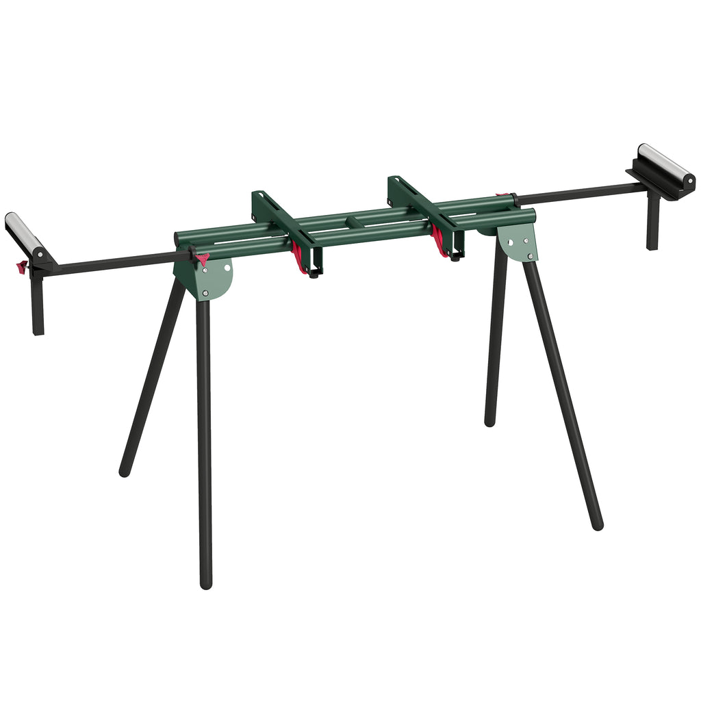 HOMCOM Mitre Saw Stand with Adjustable Arms, Folding Legs, Adjustable Height, 150 kg Capacity, Green