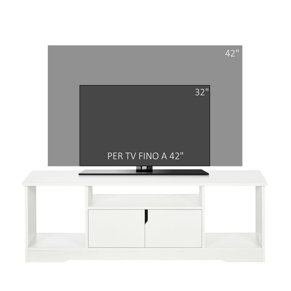 TV Cabinet up to 42" with Cabinet and Open Wooden Shelves, 120x30x41cm