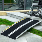 Folding and Non-Slip Aluminum Wheelchair Ramp, 152x73cm, 272kg Capacity