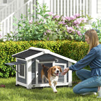 PawHut Dog Kennel Outdoor Wooden Dog House, 98x76x69.5cm