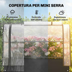 Outsunny Raised Vegetable Garden Bed with Mini Greenhouse Cover and Drainage Hole, 100x49x136 cm, Black