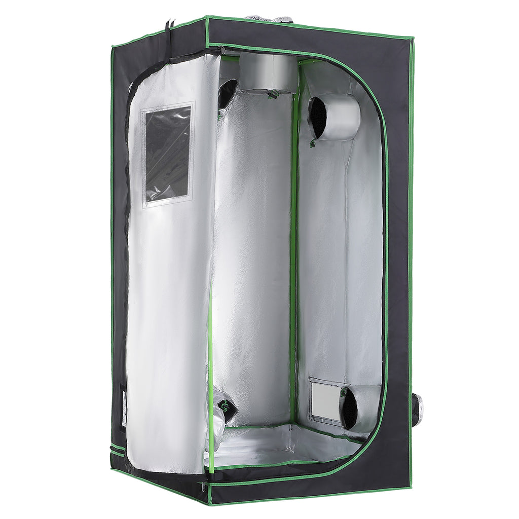 600D Oxford Hydroponic Tent with 5 Adjustable Vents and Window, Hydroponic Growing Greenhouse with Cable Hole for Indoor, 80x80x160cm, Black