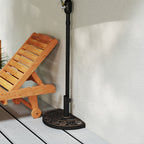 Half-Moon Umbrella Base Ø38 mm and Ø48 mm with Crank Handle, Resin Umbrella Base, 50x31x32 cm, Bronze