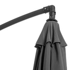 Outsunny 3x2.5 m Off-Center Outdoor Umbrella with Crank Handle, Steel Frame and Anti-UV Polyester, Grey