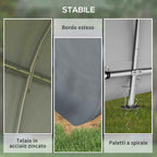 Outsunny Garden Tent for Motorcycles, Bicycles and Tools with 2 Zip Entrances, Made of Steel and PE, 300x300x235 cm, Grey
