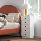 Chest of 5 drawers for modern and space-saving bedroom, 47x29x95 cm, White