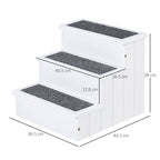 3-Step Dog Stairs with Non-Slip Mat and Storage Space, 40.5 x 44.5 x 38 cm, White