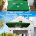 Garden Umbrella 2x3 m with Crank Opening, Tilting and Anti UV 50+, Green