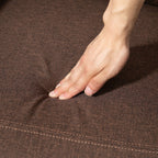 Reclining Relax Chair with Footrest in Linen Effect Fabric, 69x85x100 cm, Brown